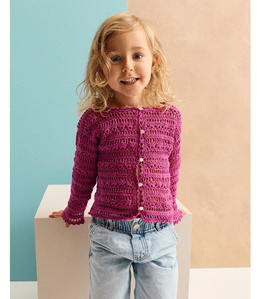 Haakpatroon kindervest in openhaakwerk