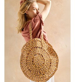 grote cirkelvormige tas gemaakt van Handwerk accesoires