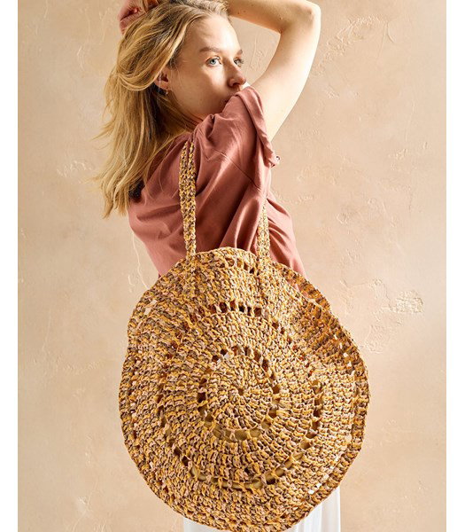 Haakpatroon grote cirkelvormige tas