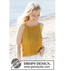 Damestop met kantpatroon gemaakt van Drops Safran