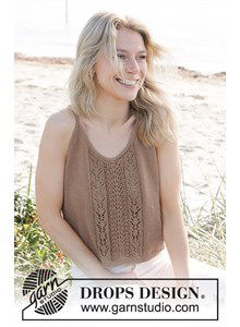 Gebreide zomertop met kantpatroon en punnikrand