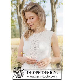 Luchtige gebreide top met elegant golfpatroon gemaakt van Rondbreinaald nr 4