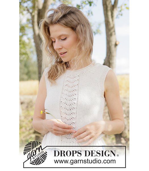 Breipatroon Luchtige gebreide top met elegant golfpatroon