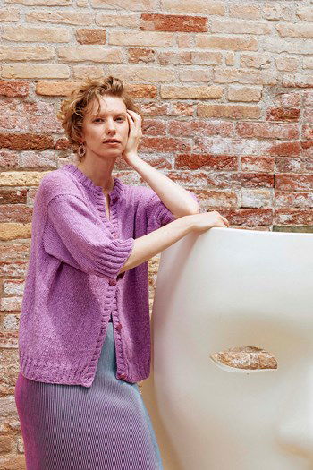 Damesvest Art Walk met driekwart mouwen en ronde hals