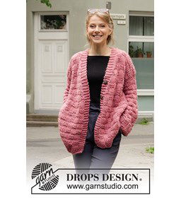 Damesvest Boston Bricks Jacket met structuurpatroon gemaakt van Breinaalden zonder knop