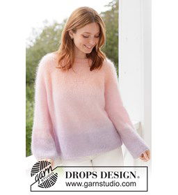 Luchtige mohair trui met strepen en raglanmouwen gemaakt van Naaiartikelen