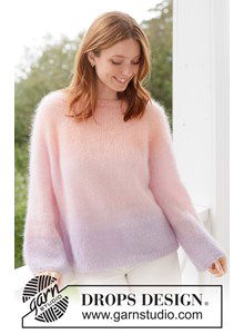 Luchtige mohair trui met strepen en raglanmouwen