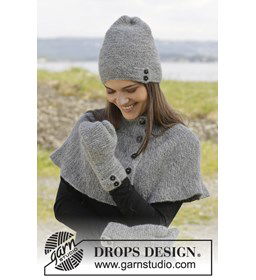 Gebreid halswarmer, muts en wanten gemaakt van knopen