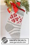 Breipatroon kerstsok Christmas Flower Stocking van andere kant