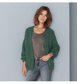 Damesvest gemaakt van Phildar Phil Looping