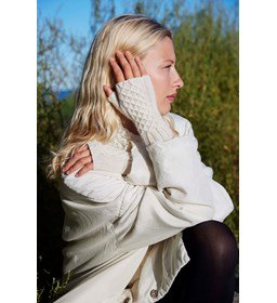 handwarmers met smokpatroon Elisa gemaakt van Lang Yarns Cashmere Extra Lace