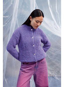 Ruig damesvest met knoopsluiting