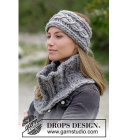 halswarmer en hoofdband gemaakt van Rondbreinaald nummer 12 t/m 35