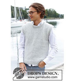 Herenspencer met ronde hals gemaakt van Drops Air