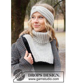 Hoofdband en halswarmer gemaakt van Drops Kid Silk