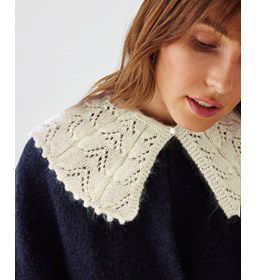 Kraagje Jade met ajourpatroon gemaakt van Phildar Phil Baby Socks