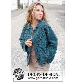 Damesvest gemaakt van Drops Merino extra fine