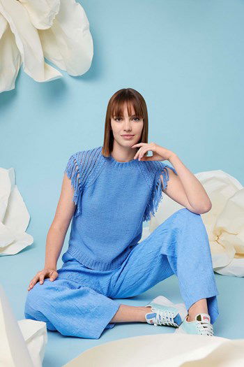 Shirt Matoaka in western style met franjes langs schouderlijn