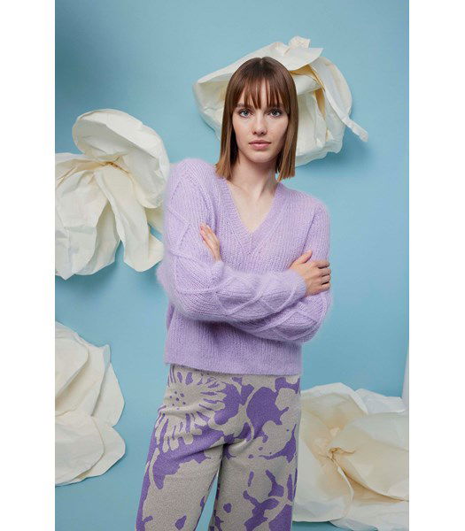 Breipatroon Damestrui met v-hals Holly