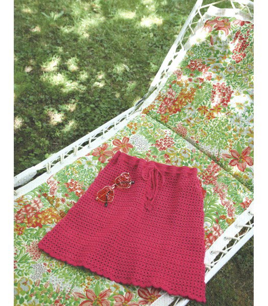 Haakpatroon rok in fantasiesteek met schelprand