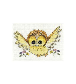 borduurpatroon uil gemaakt van DMC borduurgaren 16