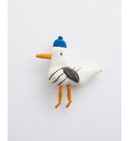 Zeemeeuw met matrozenmuts gemaakt van Phildar Phil Coton 3