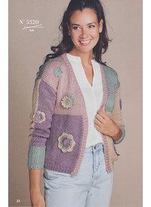 Damesvest met gehaakte bloemen