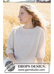 Zachte trui met korte mouwen en zadelschouders