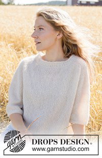 Zachte trui met korte mouwen en zadelschouders