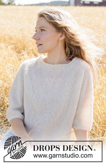 Zachte trui met korte mouwen en zadelschouders