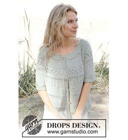 Damesvest met korte mouwen en kantpatroon gemaakt van knopen