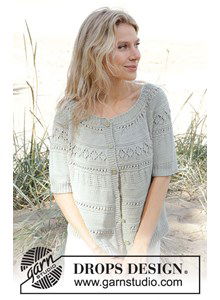 Damesvest met korte mouwen en kantpatroon