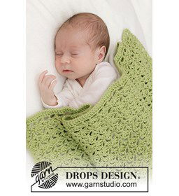 Green Bliss Blanket gemaakt van Drops Cotton Merino
