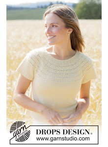 zomertop met ajourpatroon op ronde pas