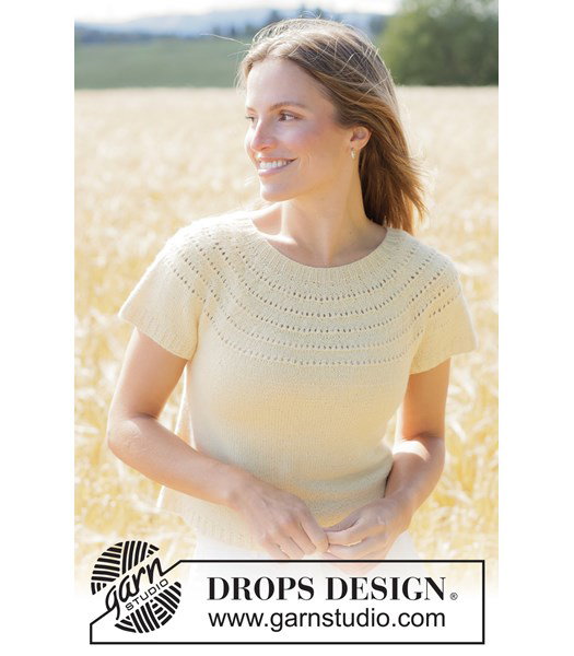 Breipatroon zomertop met ajourpatroon op ronde pas