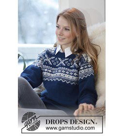 Damestrui met Noors patroon gemaakt van Drops Karisma