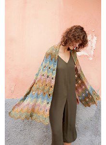 Rechthoekige omslagdoek in kantpatroon