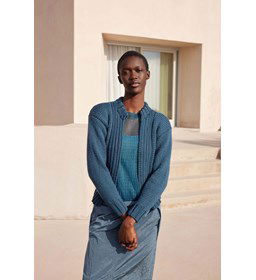 Damesvest Deep Water gemaakt van rondbreinaald nr 6