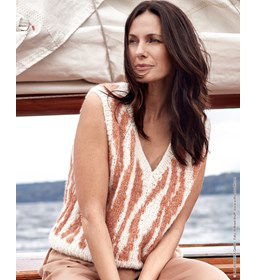 Damesspencer met V-hals gemaakt van Lana Grossa Piu Bella