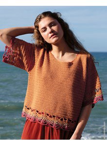 damesshirt met open boogjespatroon