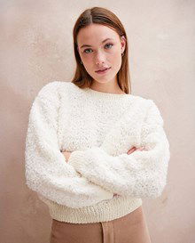 Damestrui van boucle garen