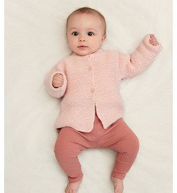 Babyvestje in ribbelsteek gemaakt van Handwerk accesoires