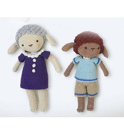 Schaapjes oma Mamina en Louis  gemaakt van Phildar Phil Coton 3