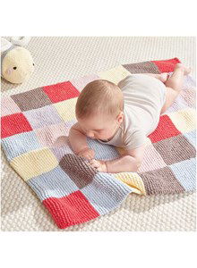 Geblokte deken in ribbelsteek