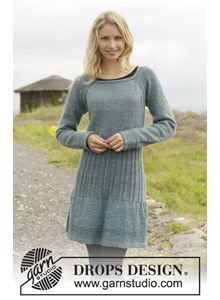 Gebreide jurk in ribbelsteek