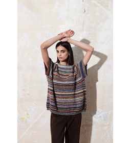 Meerkleurig shirt met vlekpatroon  gemaakt van Lang Yarns Magnolia