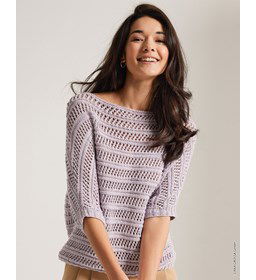 Damestrui met driekwart mouwen gemaakt van Lana Grossa Linarte