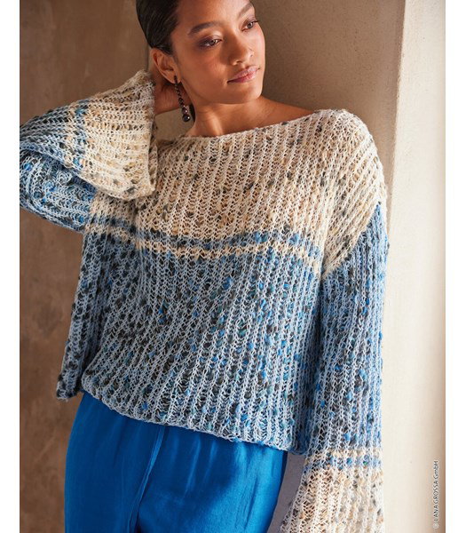 Breipatroon rechte tweekleurige trui