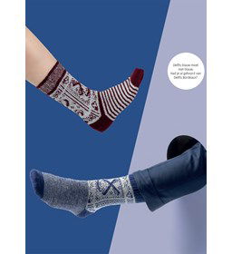 Delfsblauwe sokken gemaakt van Lang Yarns Jawoll