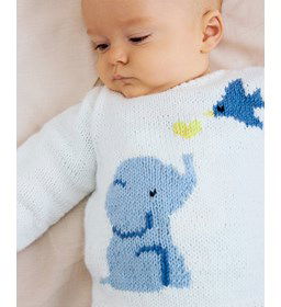 Babytruitje met olifant gemaakt van Handwerk accesoires